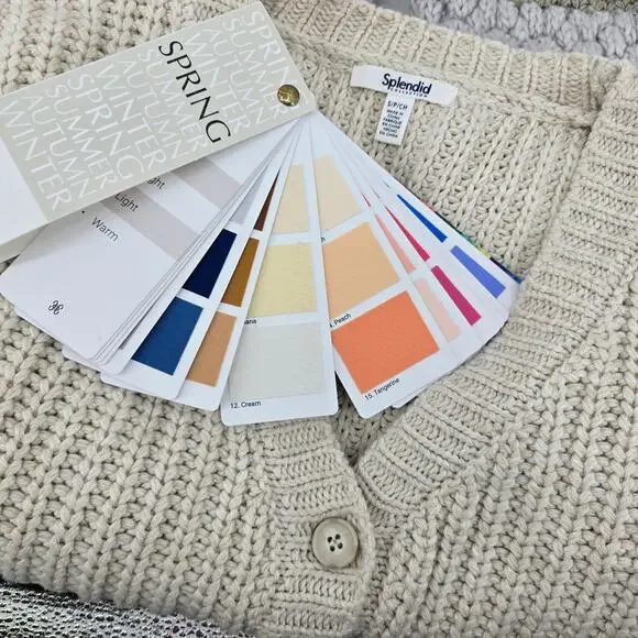 Splendid Margo Cardigan – Chunky Knit Cottagecore Minimalist Bubble Sleeve - S - Picture 5 of 8